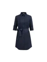Tmavě modré dámské košilové šaty s knoflíky 288-1