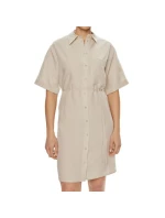 CALVIN KLEIN KOŠILOVÉ ŠATY ZE LNĚNÉ SMĚSI