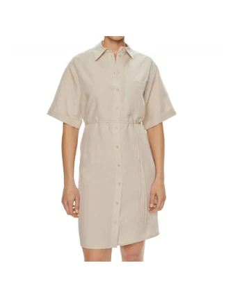 CALVIN KLEIN KOŠILOVÉ ŠATY ZE LNĚNÉ SMĚSI