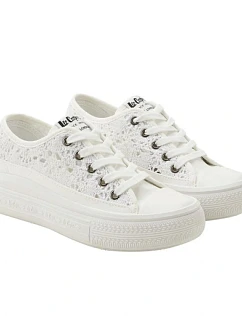 Lee Cooper dámské sportovní boty white platform lace-up dámské