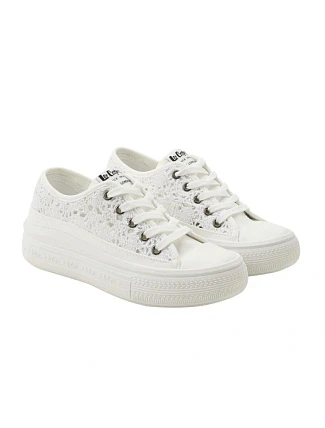 Lee Cooper dámské sportovní boty white platform lace-up dámské