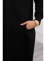 Zateplená mikina s bočními rozparky černá Zateplená mikina s bočními rozparky černá