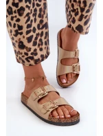 Dámské sandály se zlatými přezkami Fronila
