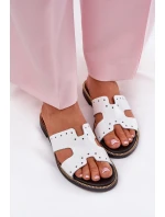 Zazoo 40326 Lakované Dámské Pantofle S Dekorativními Výřezy Bílé