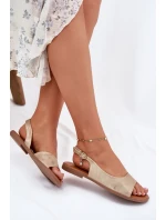 Dámské Sandály Na Plochém Podpatku Zlaté Weanise