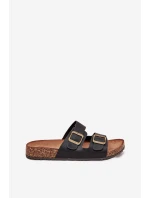 Dámské Sandály Na Korekové Platformě S Přezkami Černé Vesina