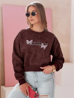 Dámská oversize mikina s motýly SPARKI vínová FashionStreet BY1405