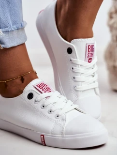 Dámské klasické tenisky Big Star - bílé/červené
