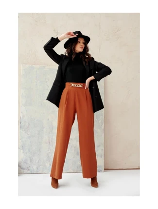 Dámské kalhoty SDP0011 Tmavě hnědá - Roco