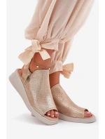 Dámské Sandály Na Klínu Zlaté Mevinette
