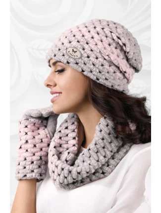 Dámská čepice růžovošedá - Kamea Dámská čepice růžovošedá - Kamea