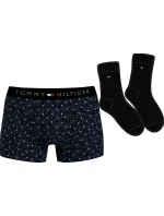 Pánský dárkový set boxerky + ponožky  UM0UM03048 0GU černé se vzorem - Tommy Hilfiger
