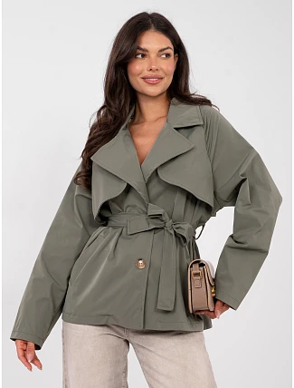 Kabát IT EN FL10069.65 khaki - FPrice Kabát IT EN FL10069.65 khaki - FPrice