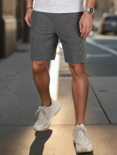 Pánské tmavě šedé teplákové kraťasy FashionStreet SX2487