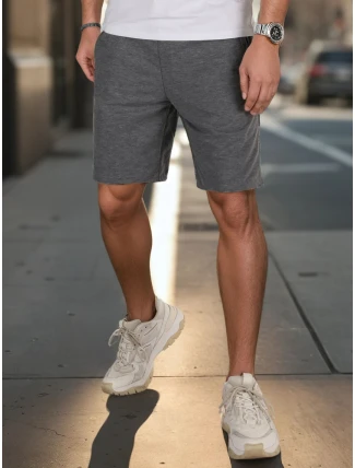 Pánské tmavě šedé teplákové kraťasy FashionStreet SX2487