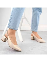 Sergio Leone W SK439A béžové perleťové plné elegantní sandály