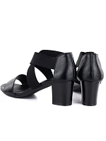 Dámské páskové sandály se sloupkem černé Jezzi RMR1954-27