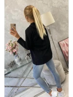 Tunika na zip s kapucí Oversize černá