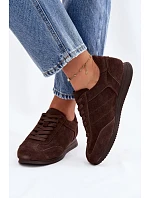 Tenisky z přírodního semiše Big Star TT274226 Čokoládové