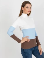 Dámská halenka RV BZ 8465 1.37P bílá a modrá - FPrice Dámská halenka RV BZ 8465 1.37P bílá a modrá - FPrice