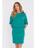 M904 Halenkové šaty s rozparkem na zádech - tyrkysové M904 Halenkové šaty s rozparkem na zádech - tyrkysové