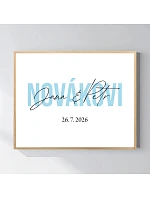 Personalizovaný magický fotoobraz v rámu - 40x50 - jména novomanželů Personalizovaný magický fotoobraz v rámu - 40x50 - jména novomanželů