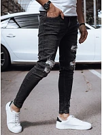 Pánské černé džínové kalhoty FashionStreet UX4141