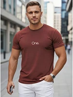 Pánské bavlněné tričko s potiskem vínové FashionStreet NX5125R