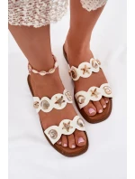 Dámské Pantofle Se Zlatými Prstýnky Bílé Jenoriela