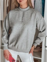 Dámská oversize mikina s nášivkou LOVASON šedá FashionStreet BY1419