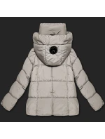 Světle béžová volná péřová dámská bunda s kapucí S'West (B8529-46)