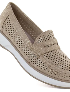 Dámská zlatá prolamovaná obuv Sergo Leone MK098H