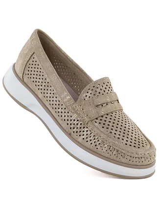 Dámská zlatá prolamovaná obuv Sergo Leone MK098H