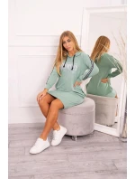 Šaty s reflexním potiskem tmavě mátové