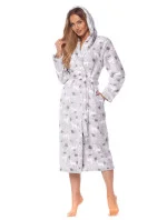 Dlouhý dámský župan 2126 Winter šedý - L&L