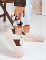Dámské tenisky na platformě béžové FashionStreet ZY1057