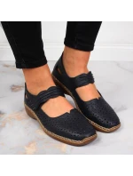 Rieker W RKR139 tmavě modrá kožená polobotka