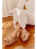 Dámské Sandály Na Masivní Platformě S Pletením A Přezkami Multikolor