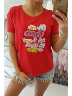 Halenka s potiskem Perfektní červená Halenka s potiskem Perfektní červená