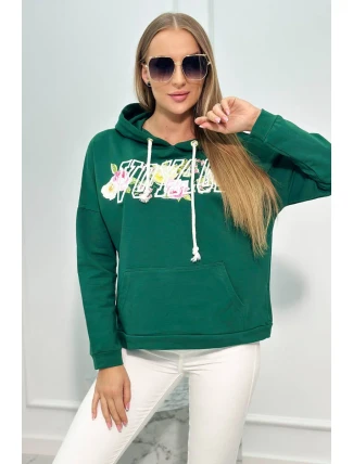 Mikina s nápisem Voyage zelený Mikina s nápisem Voyage zelený