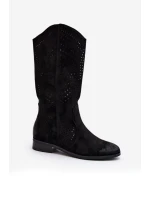 Zazoo 3403 Prosklené Dámské Botky S Nízkým Podpatkem Hnědé