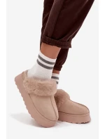 Ženské Sněhule Na Platformě S Kožešinou A Přezkou Béžové Querina