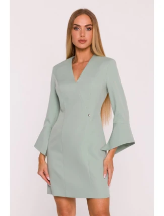 M876 Šaty s širokými manžetami - mátové