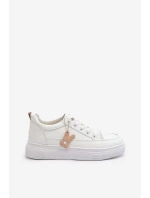 Dámské sportovní boty na platformě 13613 Bílá - VINCEZA Dámské sportovní boty na platformě 13613 Bílá - VINCEZA