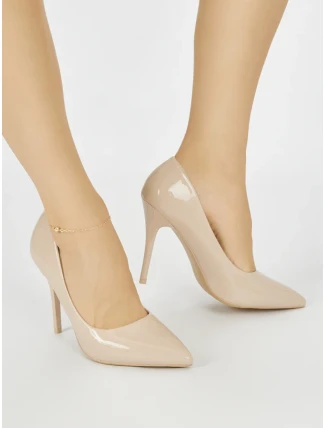 Praktické hnědé lodičky dámské na jehlovém podpatku Praktické hnědé lodičky dámské na jehlovém podpatku