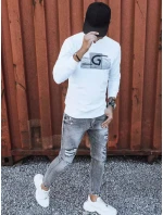 Pánská bílá mikina s potiskem FashionStreet BX5370