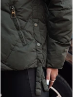 MODIVA prošívaná dámská zimní bunda s kapucí zelená FashionStreet TY4727