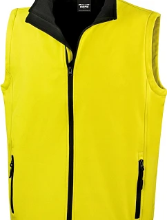 Result R 232M Pánská 2-vrstvá softshell vesta "Printable" 30.232M yellow/black