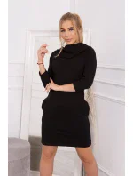 Šaty s kapucí a kapsami černé