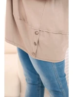 Dámská blůza Plus Size z bavlny s ozdobnými knoflíky a ohrnutými rukávy fango